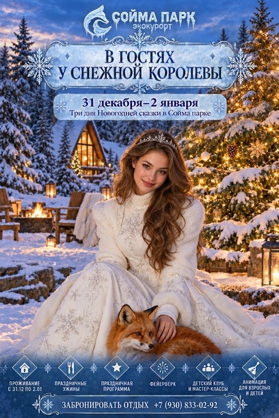 Новый год 2027 в Сойма Парке «В гостях у Снежной королевы»