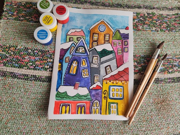 Мастер-класс по рисованию «Яркая зима»