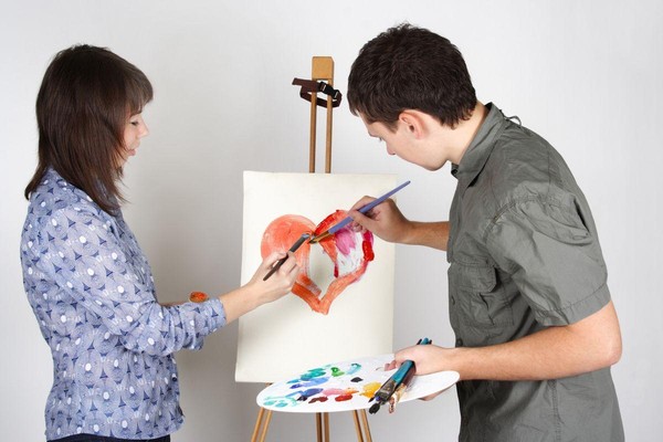 Мастер класс Любовь в красках: картина акрилом вдвоем