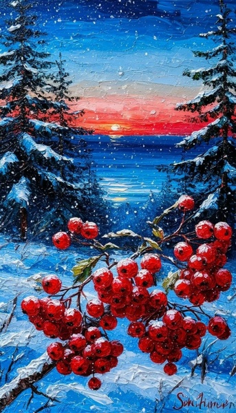 11.02 в 18.30 Мастер-класс "Рябина", масло.