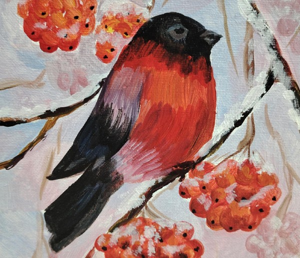 Образовательный урок «Снегирь на ветке»