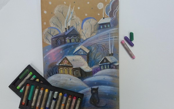 Мастер-класс по пастельной живописи «Зимушка-зима»