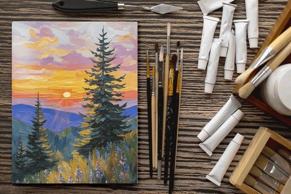 Мастер-класс «Контрастный пейзаж гуашью»