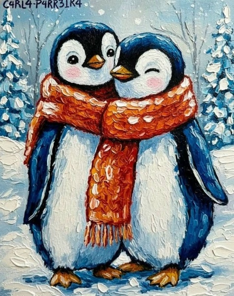 14.02 в 14.00 Мастер-класс для детей "Пингвины", акрил.