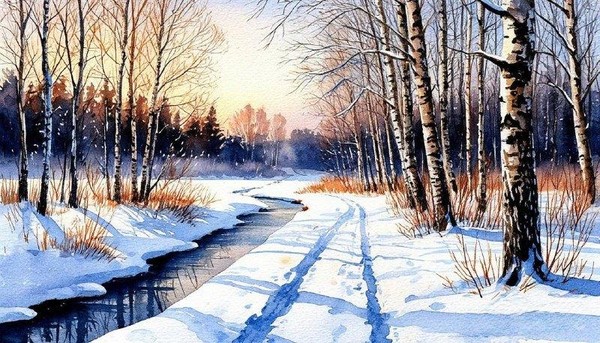 Мастер-класс «Зимний пейзаж»