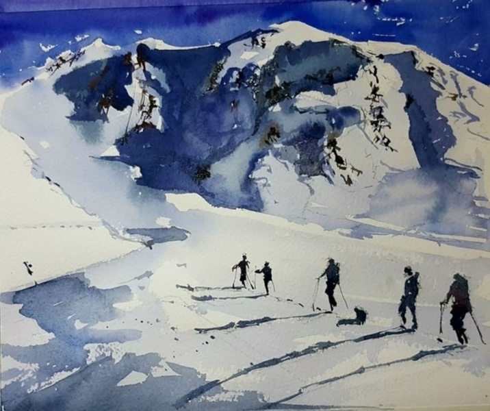 15.02 в 17.00 Мастер-класс "В горах", акварель.