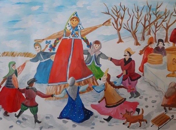 Выставка работ студии ДПИ «Солнечные истории», приуроченная к масленичной неделе