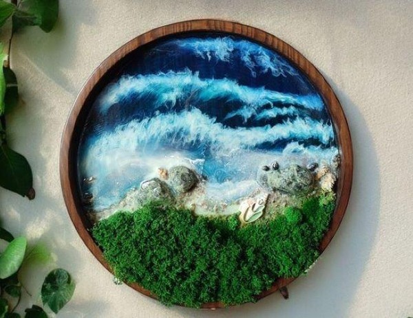 Мастер-класс «Панно из мха с эпоксидной смолой»