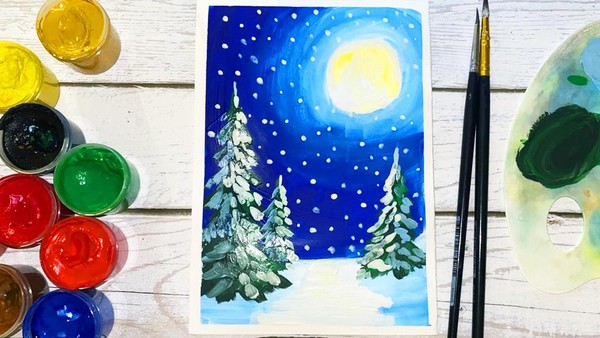 Мастер-класс «Зимний пейзаж»