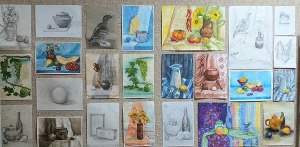 Выставка работ учащихся по рисунку и живописи