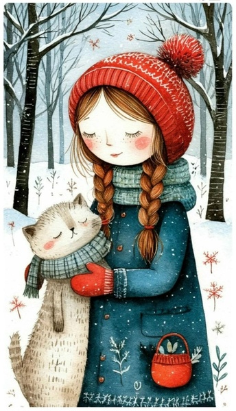 21.02 в 10.00 Мастер-класс для детей "Девочка с котом", маркеры.