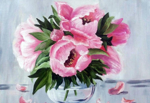 Мастер-класс «Магия пионов. Гуашь»