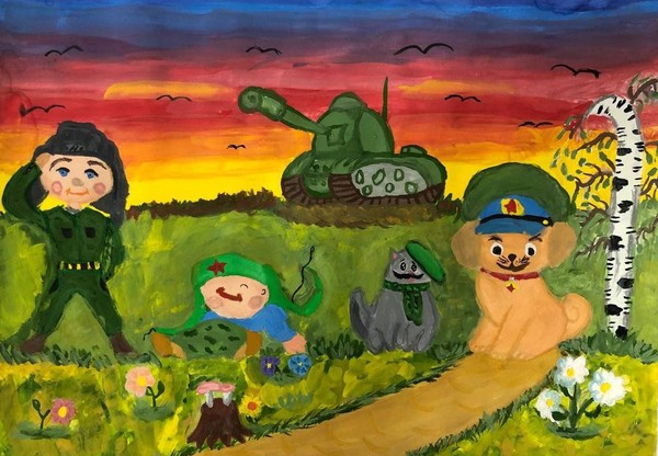 Выставка рисунков «Стоит на страже родины солдат»