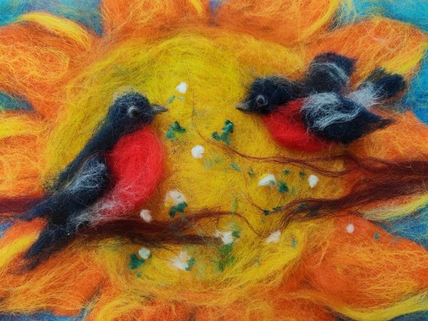 Мастер-класс по шерстяной акварели «Солнышко»