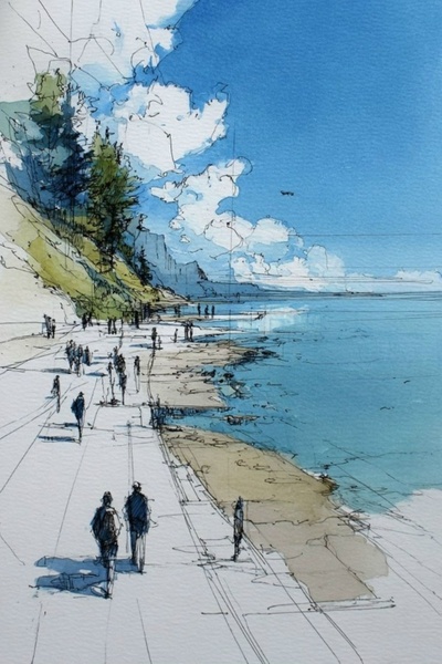 22.02 в 17.00 мастер-класс по графике "Прогулка на море".