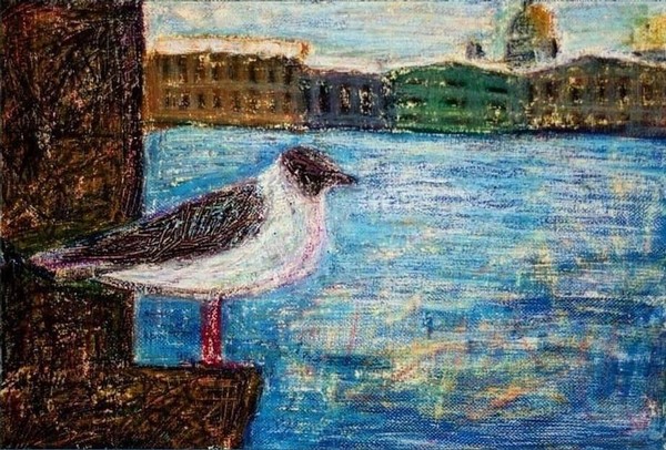 Мастер-класс «Рисуем чайку на холсте»