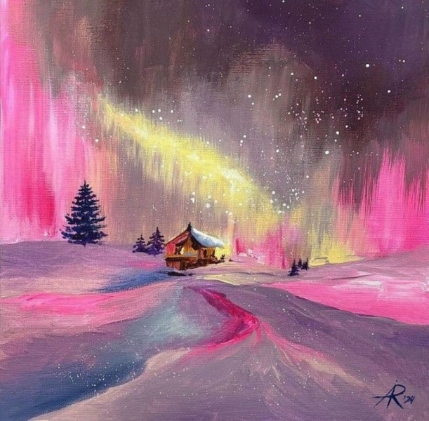 24.02 в 18.30 Мастер-класс "Зимний пейзаж", масло.