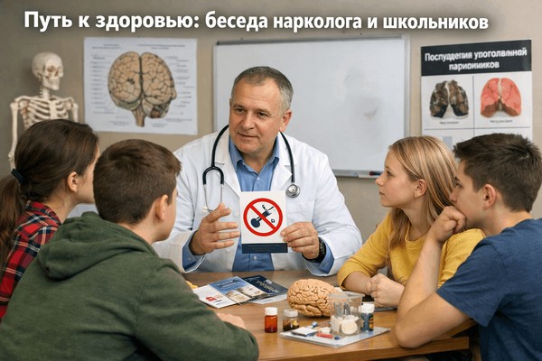 «Путь к здоровью: беседа нарколога и школьников»