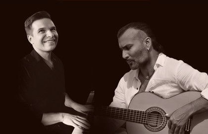 Вячеслав Быстров (группа «Ундервуд», Москва) и Тоно Алькальде (Испания)