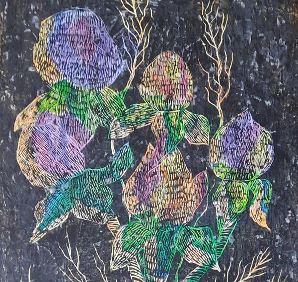 Мастер-класс «Ночные цветы. Граттаж»