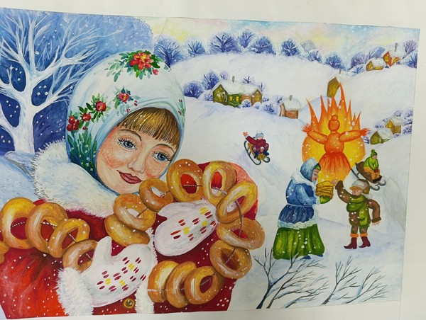 Выставка детского рисунка «Весёлая масленица»
