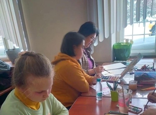 «Прощай, зима!» акварельная живопись для детей