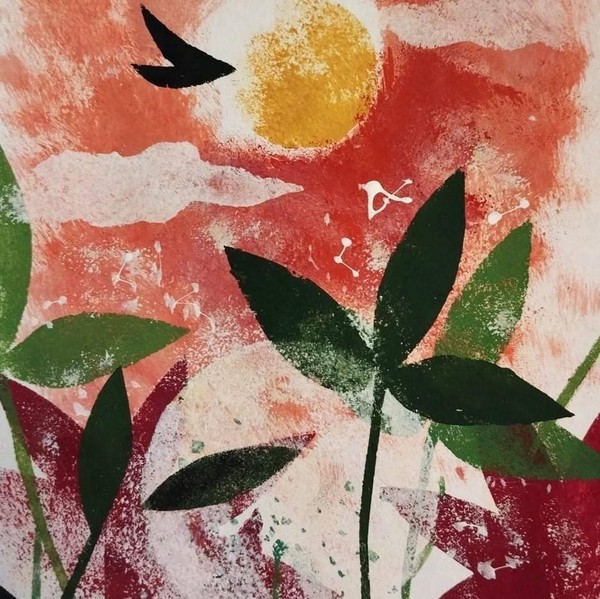 Мастер-класс «Весенняя открытка трафаретами»