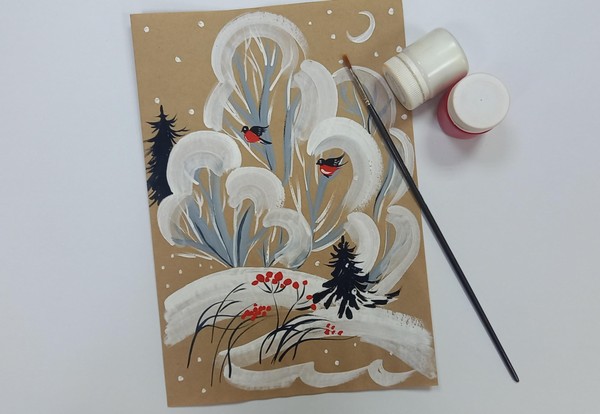 Мастер-класс по рисованию «Снегири»