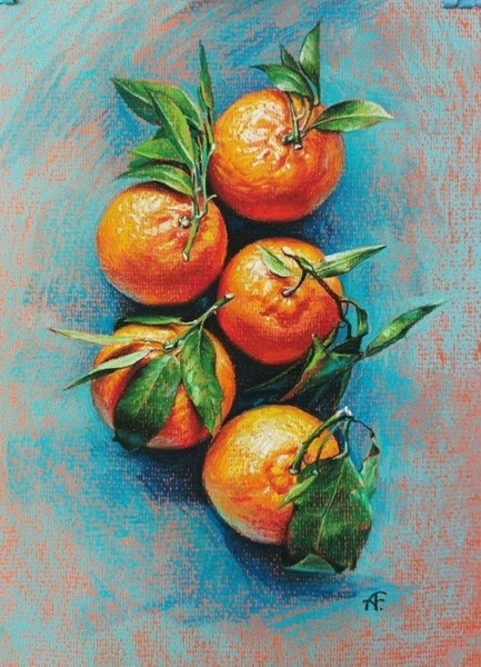 4.02 в 18.30 Мастер-класс "Мандарины", пастель.