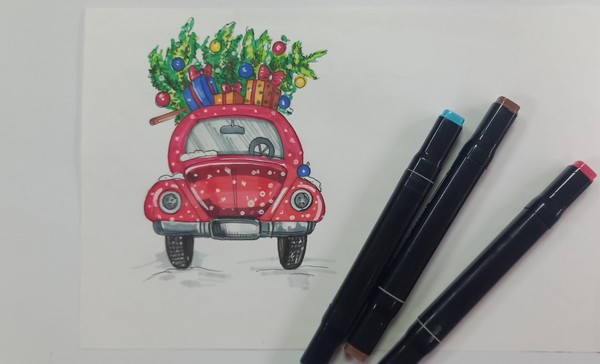 Мастер-класс по скетчингу «Новый год к нам мчится!»