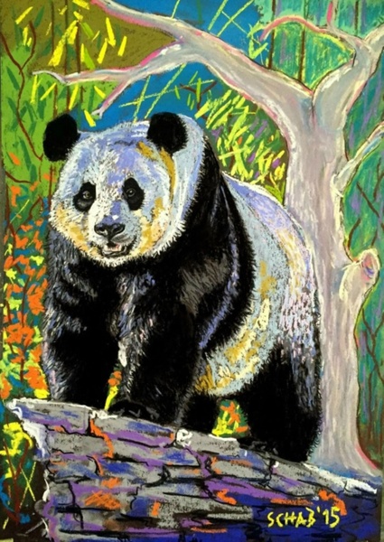 7.02 в 14.00 Мастер-класс для детей "Панда", масляная пастель.