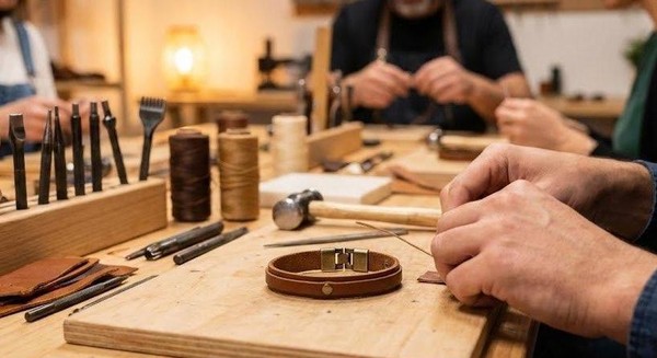 Мастер-класс «Кожаный браслет — подарок Защитнику»