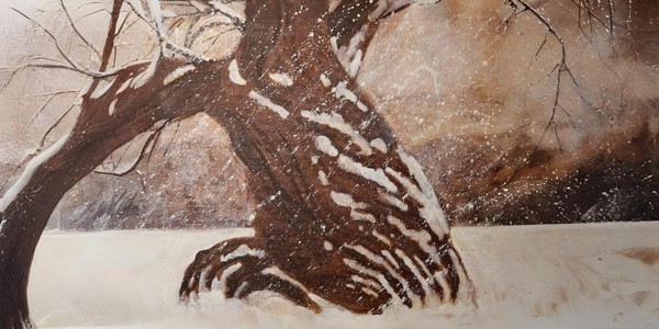 Курс рисования: Мастер-класс «Зимнее дерево маслом»