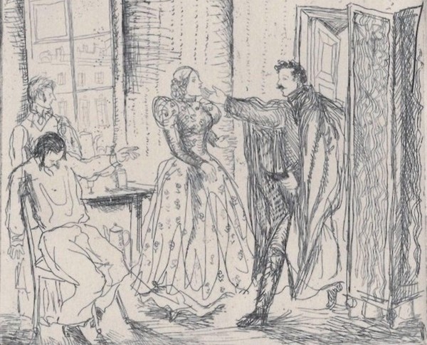 История экспоната «Иллюстрация А.Л. Костина к произведению «Невский проспект»