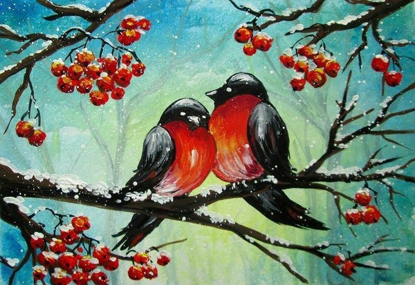 Мастер-класс «Веселые снегири»