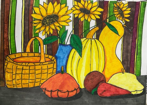 Виртуальная выставка «Скетчинг. Декоративный натюрморт»