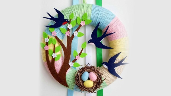 Мастер-класс «Весенний венок с ласточками»