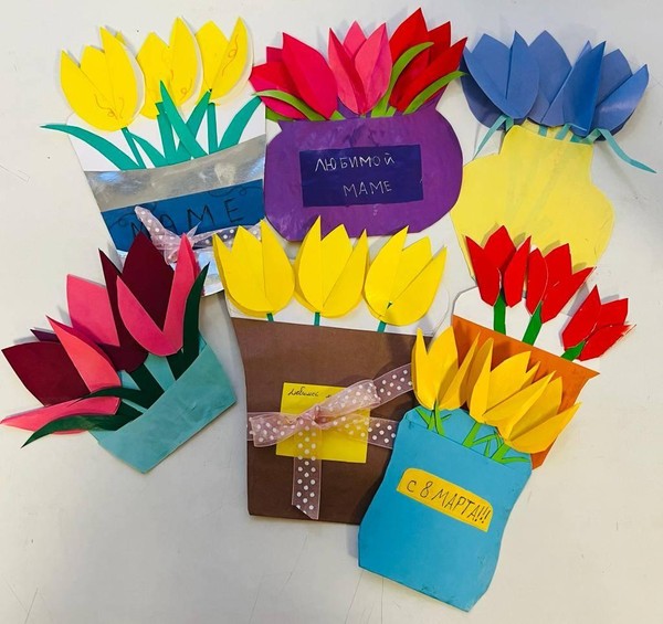 Мастер-класс по графике «Открытка-букет для мамы»