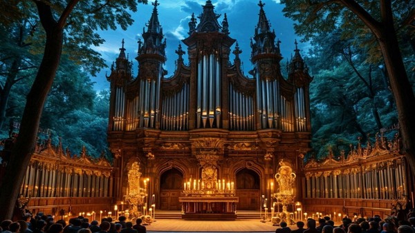 Мистический орган. Ночь в соборе при свечах