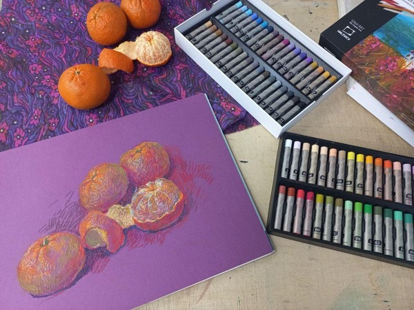 Мастер-класс «Мандарины масляной пастелью»