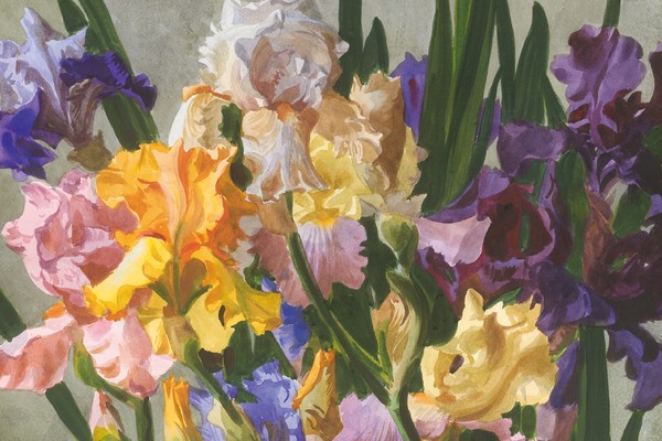 Букет с дополнительными предметами в технике многослойной акварельной живописи