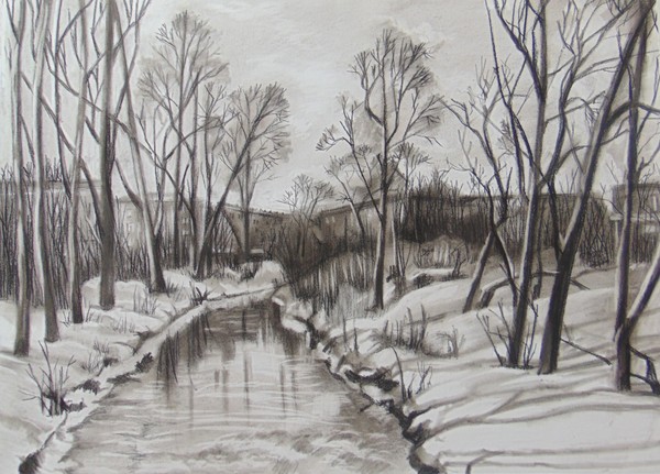 Мастер-класс «Рисунок пейзажа углем»