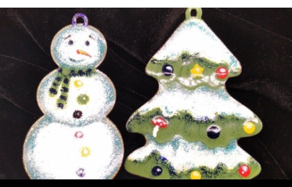 Мастер-класс по росписи елочной игрушки в технике «Горячая эмаль»