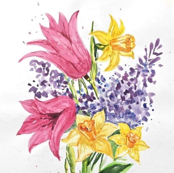 Мастер-класс «Весенние цвета: акварельный букет»