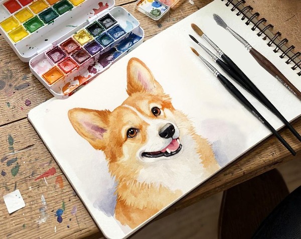Мастер-класс «Корги акварелью»