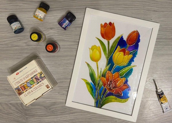 Мастер-класс «Витражная живопись. Весенние цветы»