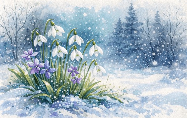 Мастер-класс «Рисуем первоцветы в смешанной технике»