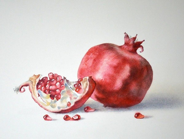 Мастер-класс по акварели на тему «Гранат»