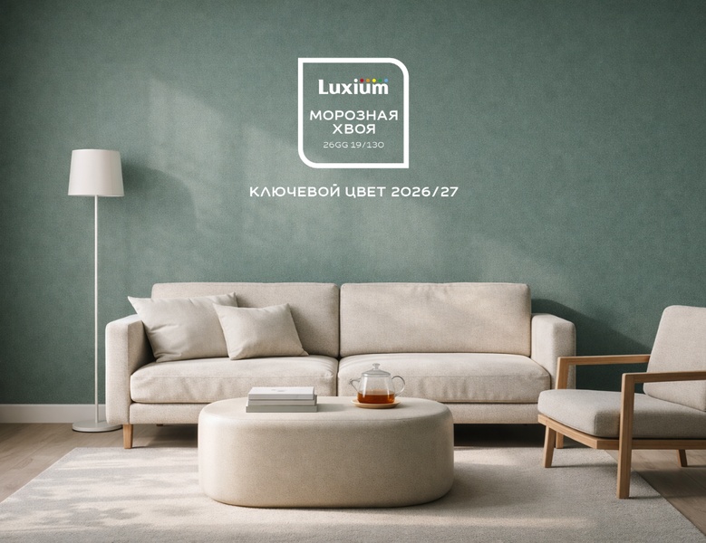 Представляем Ключевой цвет Luxium 2026/27 — «Морозная хвоя».