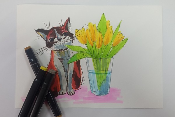 Мастер-класс по скетчингу «Ах, весна!»